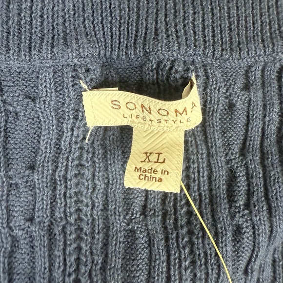 Sonoma Life + Style Blue Cable-knit pullover sweater in Size XL NWT - Picture 3 of 6